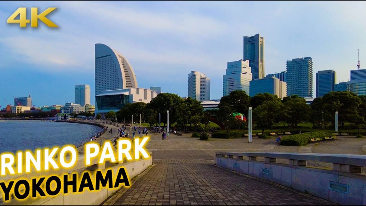 Evening walk at Rinko Park in Yokohama, Japan [4K]