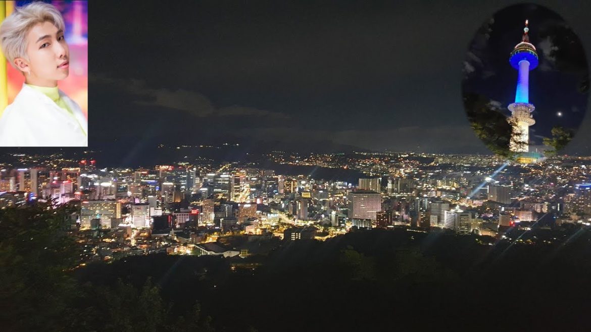 Seoul Namsan Tower Tour on a Rainy Day / BTS RM's visit / Rain Walk / Night View / Seoul Korea Seoul Namsan Tower Tour on a Rainy Day / BTS RM's visit / Rain Walk / Night View / Seoul Korea