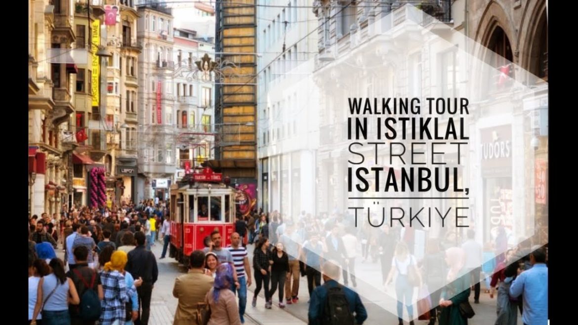 Walking Tour in Istiklal Street (İstiklal Caddesi), Beyoglu, Taksim, Istanbul, Türkiye