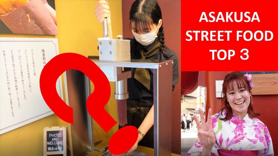 Tokyo Street Food Asakusa Top 3 | A Cute Japanese Girl Served Me Sweets in Asakusa