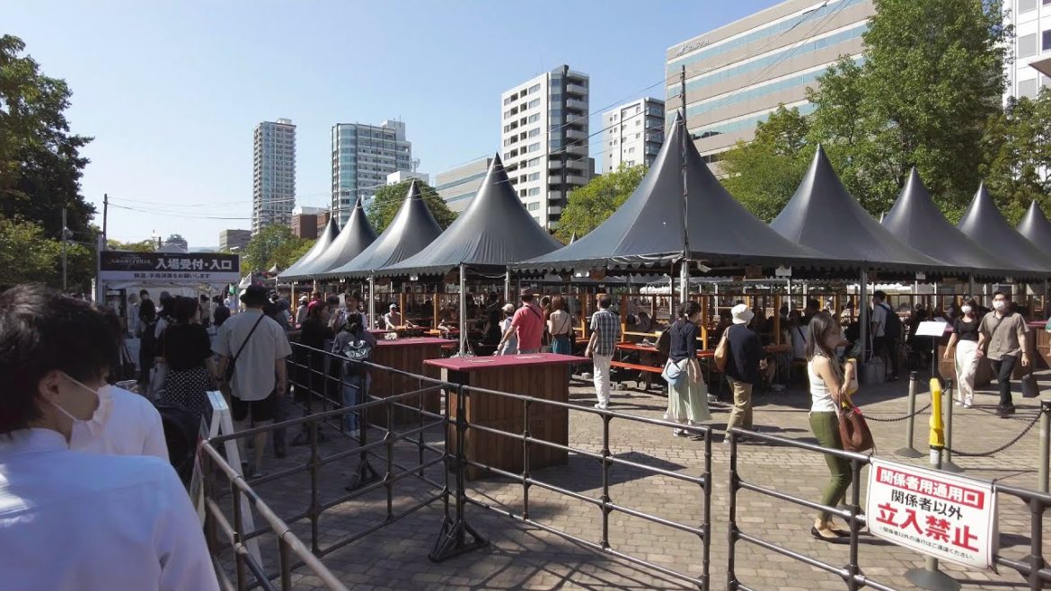 【4K】さっぽろオータムフェスト2022 日本 北海道 札幌 中央区 大通公園 散策【Binaural Audio】