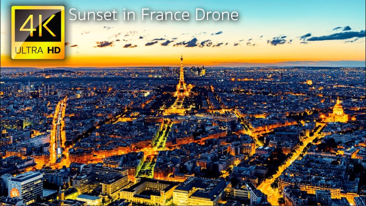 Sunset in France in 4K UHD Drone Sunset in France in 4K UHD Drone
