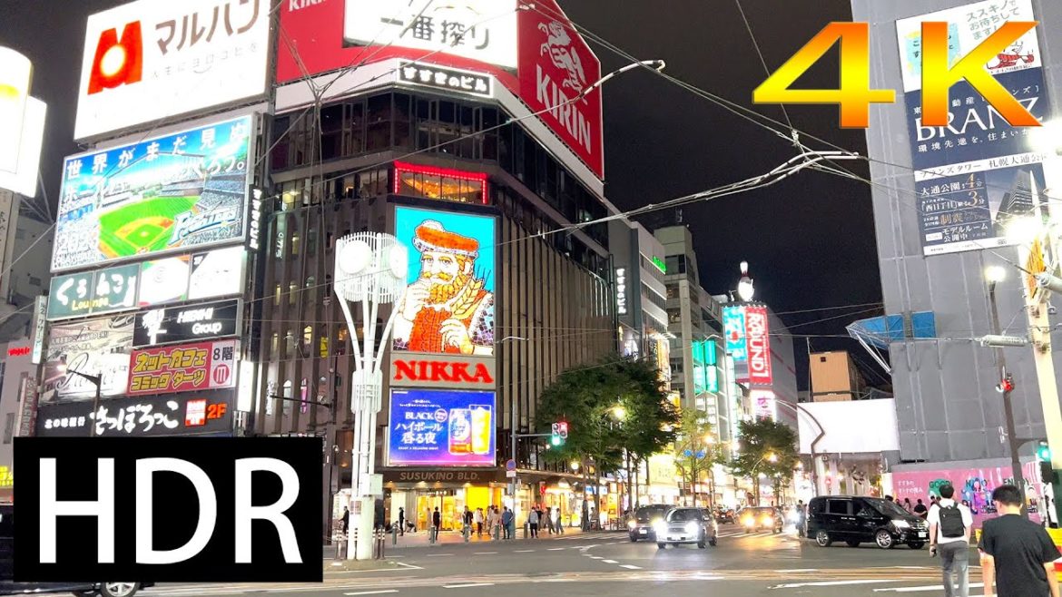 【4K HDR】Walked Sapporo Susukino, one of Japan's top three nightlife district｜2022