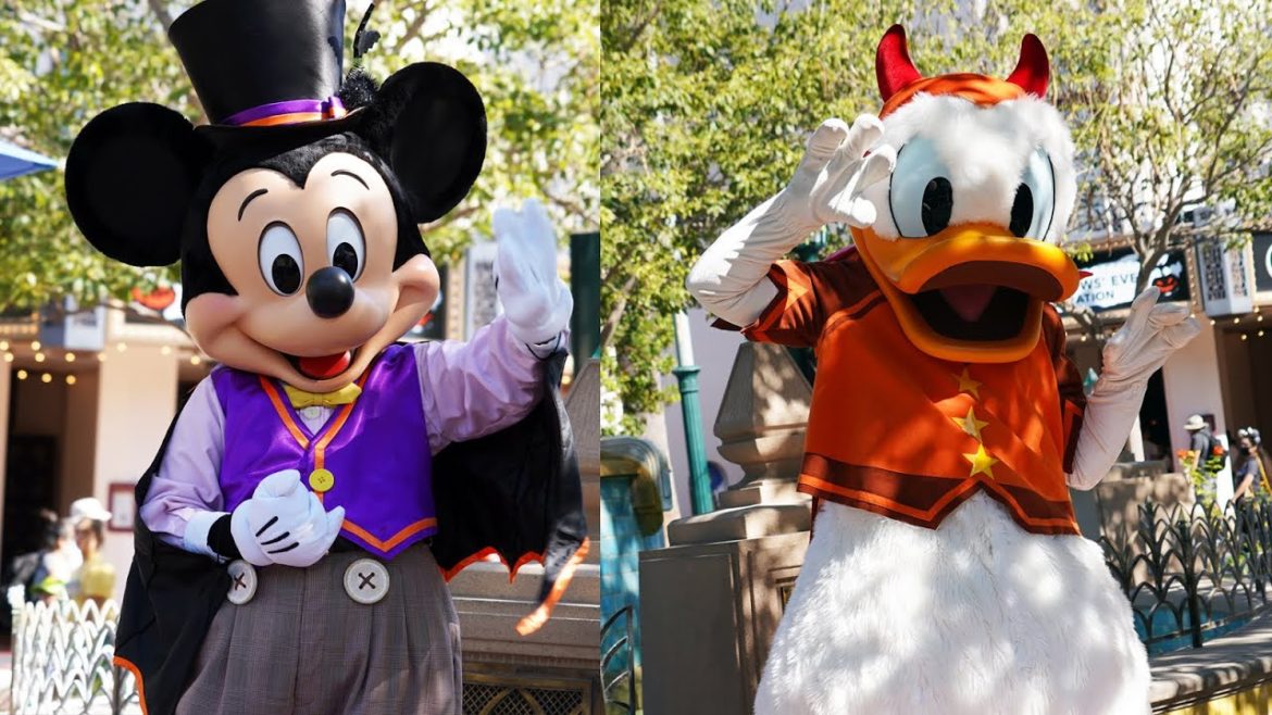Vampire Mickey & Devil Donald Greet Guests at Disney California Adventure, Disneyland Halloween Time Vampire Mickey & Devil Donald Greet Guests at Disney California Adventure, Disneyland Halloween Time