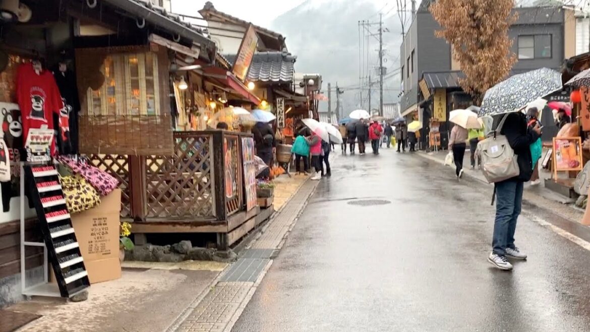 일본의 비내리는 겨울 마을 탐방 여행 | 유후인, 후쿠오카