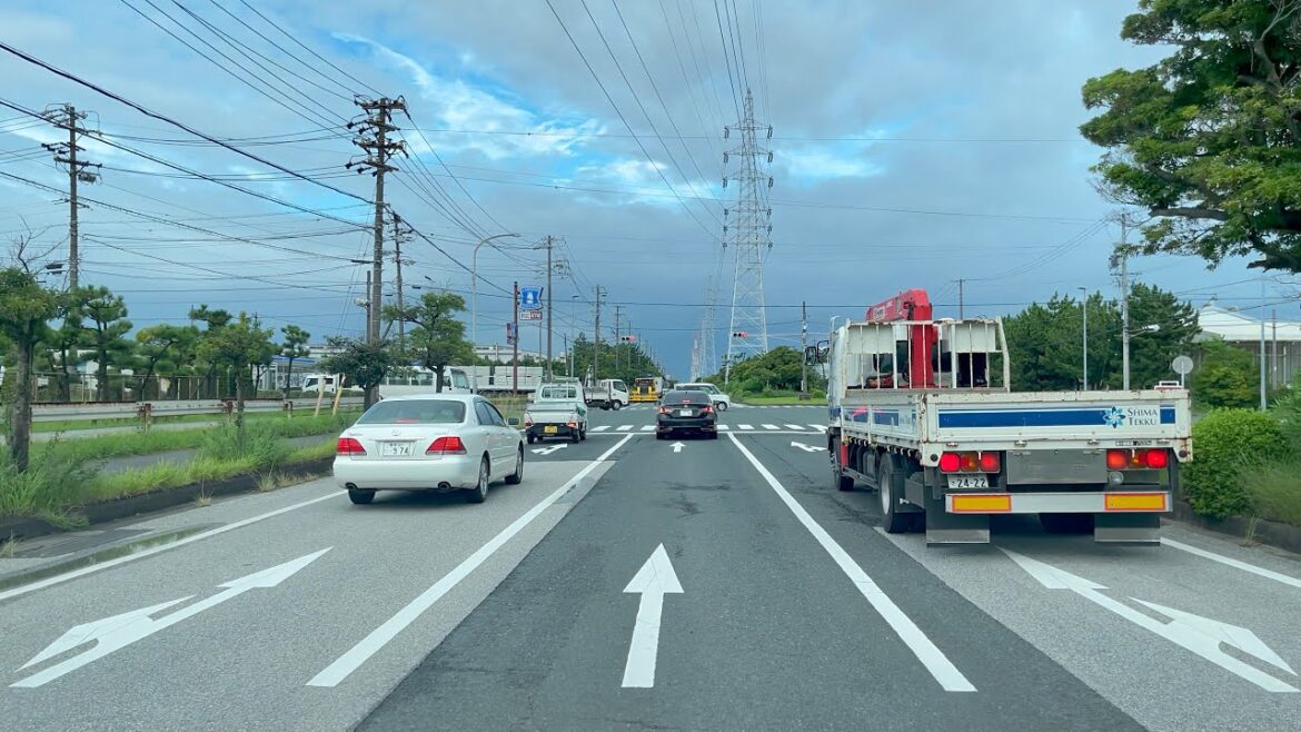 Saturday Morning Drive to Work from Gamagori to Toyohashi Aichi Japan Saturday Morning Drive to Work from Gamagori to Toyohashi Aichi Japan