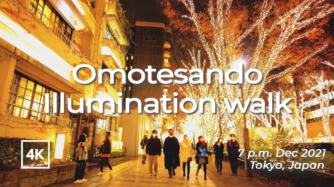 [4K] Tokyo walk tour| Harajuku Omotesando Illumination | Night walk | Japan Winter | 原宿・表参道イルミ