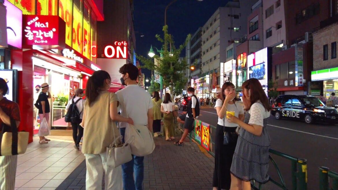 【4K】TOKYO SHIN-OKUBO Night Walk - Facinating Night Life in Korean Town