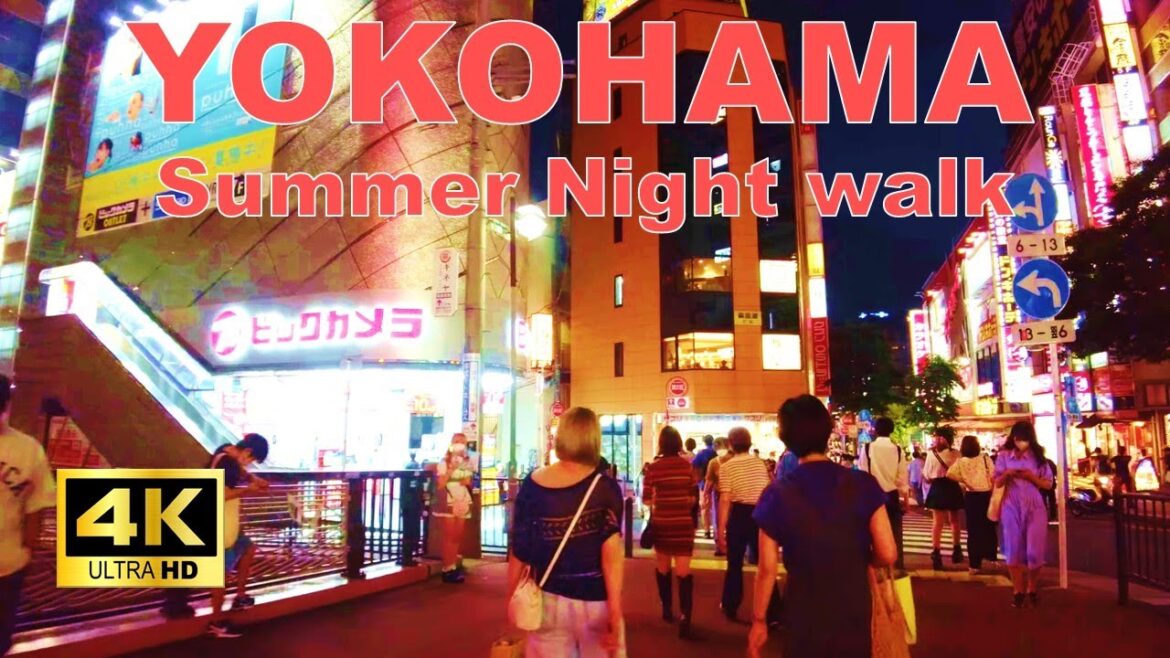 【4K】Yokohama Walking Tour - Yokohama Station on a midsummer night