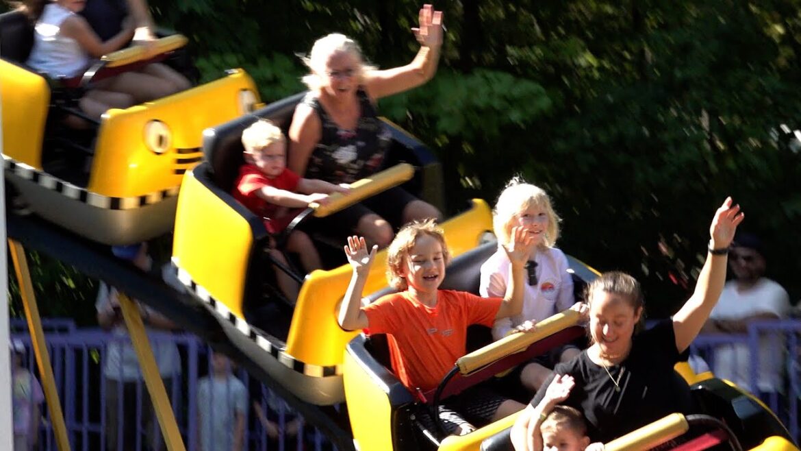 Taxi Jam ROLLER COASTER police car chasing yellow taxi cabs ride Canada’s Wonderland Amusement Park Taxi Jam ROLLER COASTER police car chasing yellow taxi cabs ride Canada’s Wonderland Amusement Park