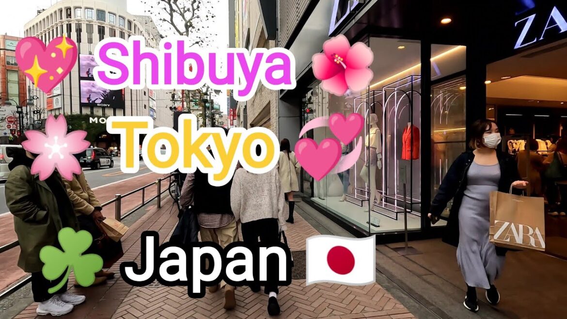 [4K] Early Spring Walking Tour in 💖 Shibuya 🌺 | ☘️ Tokyo | Japan 🇯🇵 . ( March 2022 )