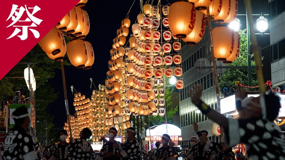 【日本の祭り】 2022秋田竿燈まつり / 提灯燃えるハプニング！