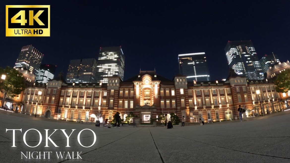 【4K】Night Walk around Tokyo Station, Tokyo, Japan / 東京駅