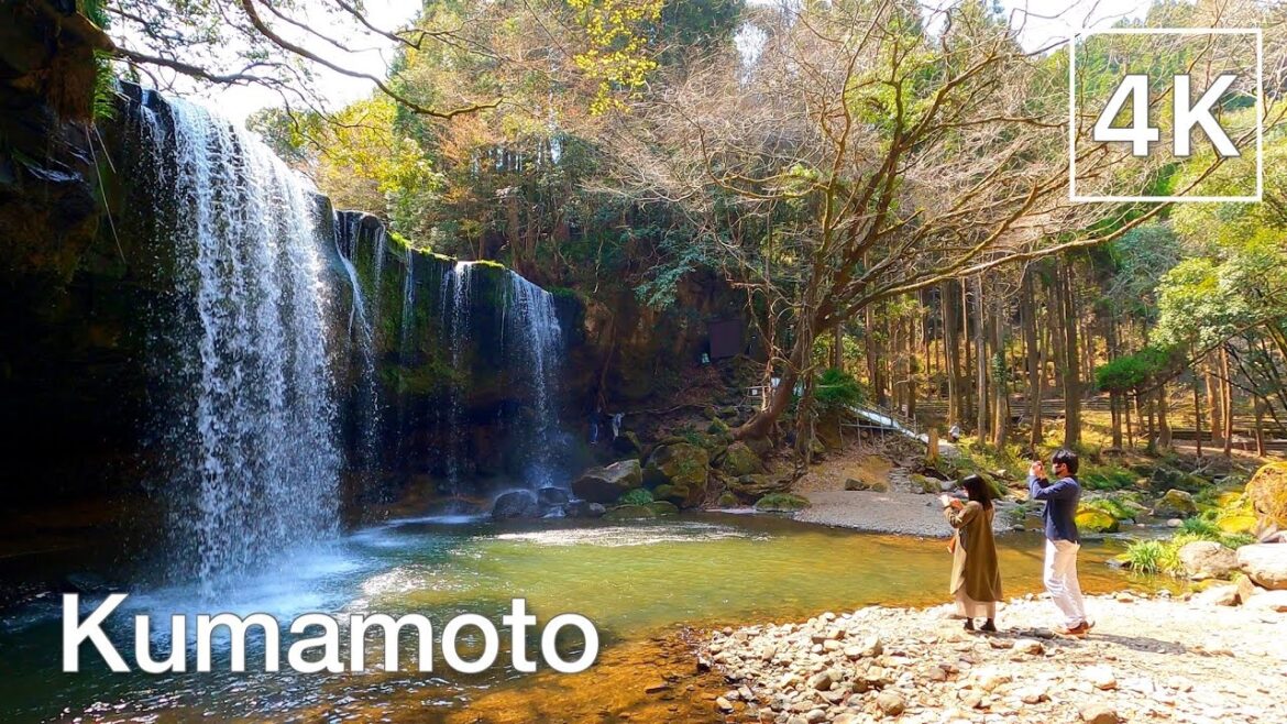 Nabegataki Falls - Amazing Waterfall in Kumamoto - 4K Walking Tour | Japan (2022)