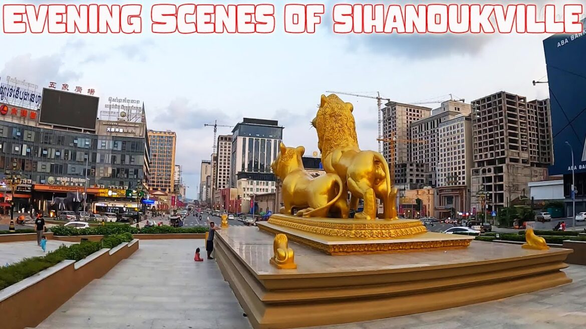 Evening Scenes Drive Tour Around Two Lion Park and Ochheuteal Beach Sihanoukville