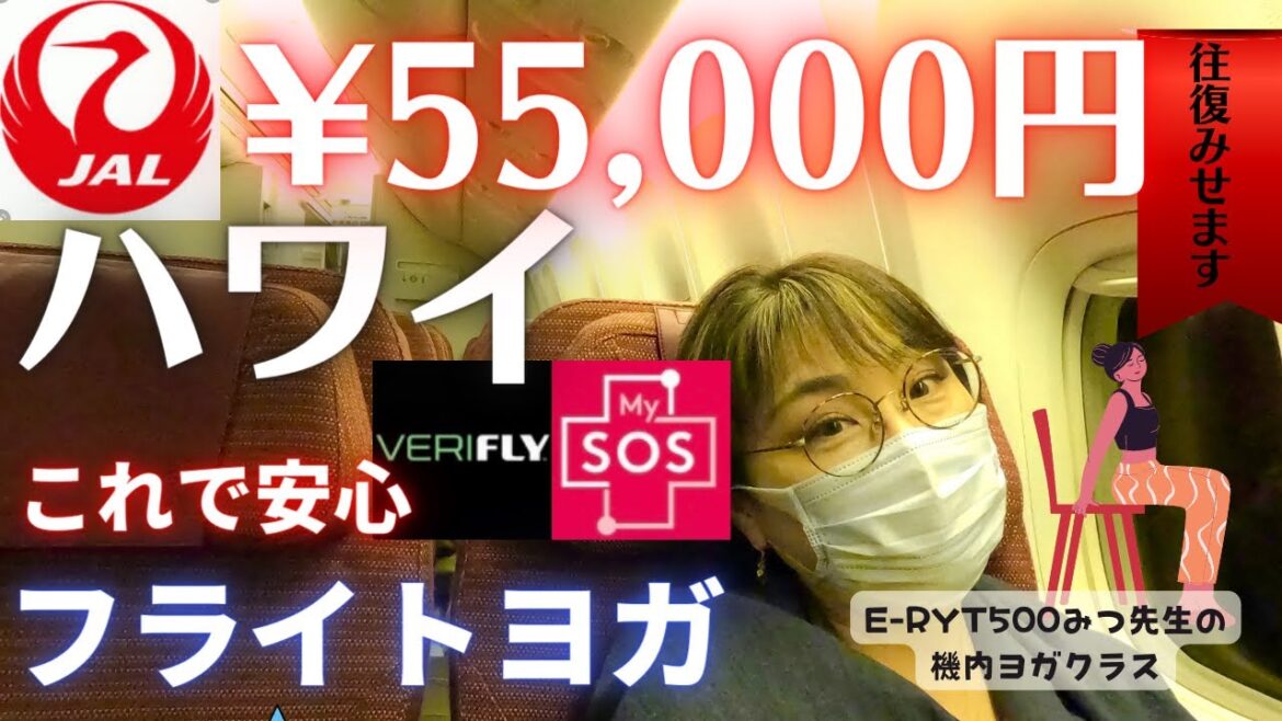 【大人女子一人ハワイ】VERIFLYとMYSOSこんな感じで使います！JALエコノミーでも快適ハワイ！フライトヨガ初公開