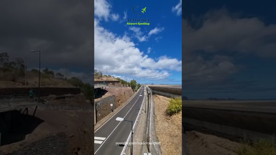 Over the ROAD and LANDING At Madeira Airport