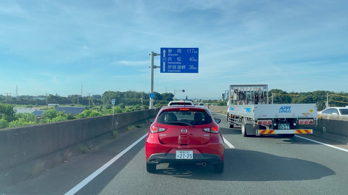 Usual Morning Traffic Congestion along Toyohashi Bypass National Route 23 Aichi Japan Usual Morning Traffic Congestion along Toyohashi Bypass National Route 23 Aichi Japan