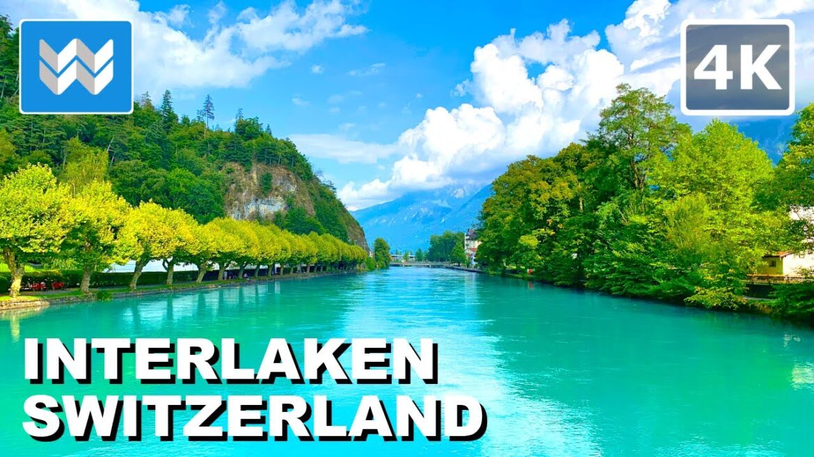 [4K] Interlaken Switzerland 🇨🇭 2022 Walking Tour & Travel Guide 🎧 Binaural Sound