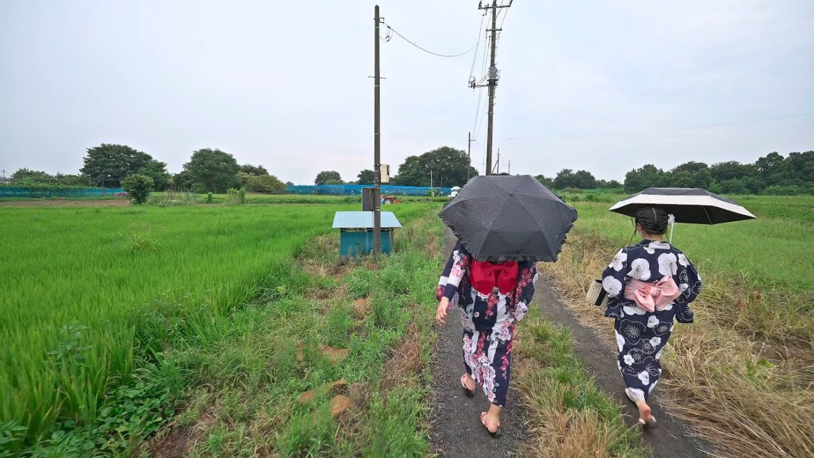 Japan - Walking to Kawagoe Hanabi site・4K HDR