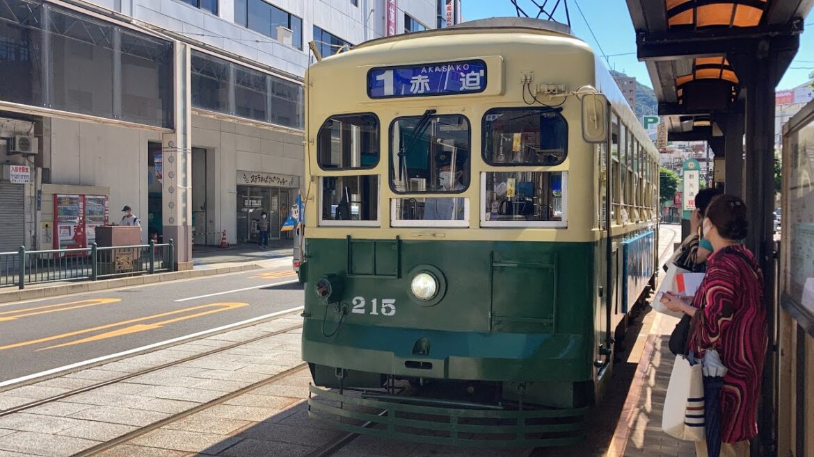 長崎市電 車窓 観光通・新地中華街・出島→長崎駅前/ 築町758頃発
