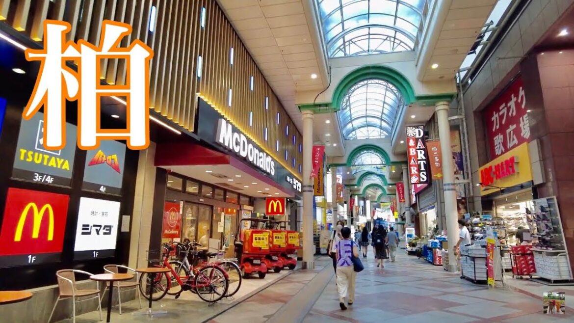 【🇯🇵4K】柏駅周辺のお散歩　二番街のアーケード街からサンサン通り方面へ【Kashiwa in Japan】