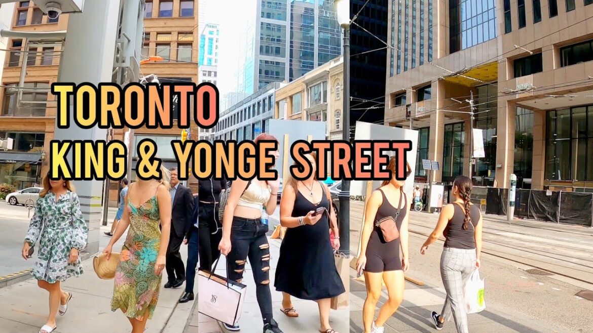 Toronto Saturday Downtown, King Street Walking Tour Toronto Canada 4K