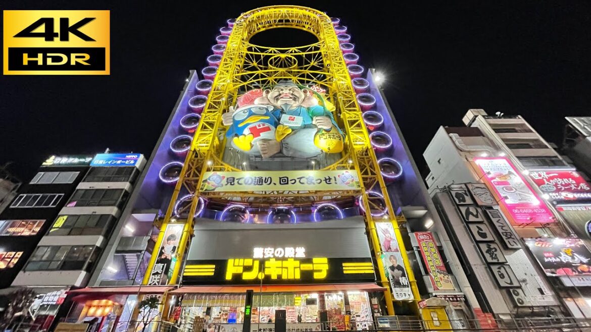 【4K HDR 】 iPhone12 Pro Max Night Walking Tour Don Quixote Dotonbori Osaka Japan(ドン キホーテ道頓堀 夜散歩）