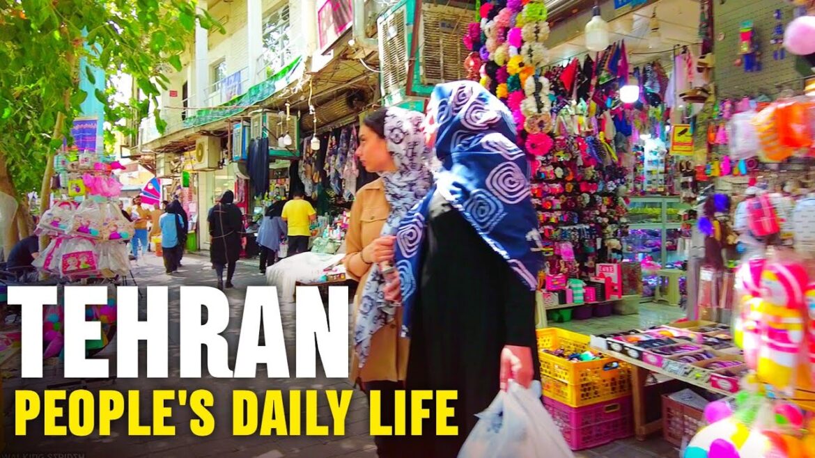 IRAN - Walking Tour on a Typical Day in South of Tehran City - Daily life of Iranians
