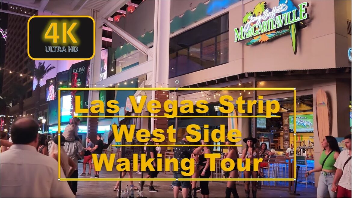 Las Vegas Strip West Side Walking Tour [4K Ultra HD] 60fps