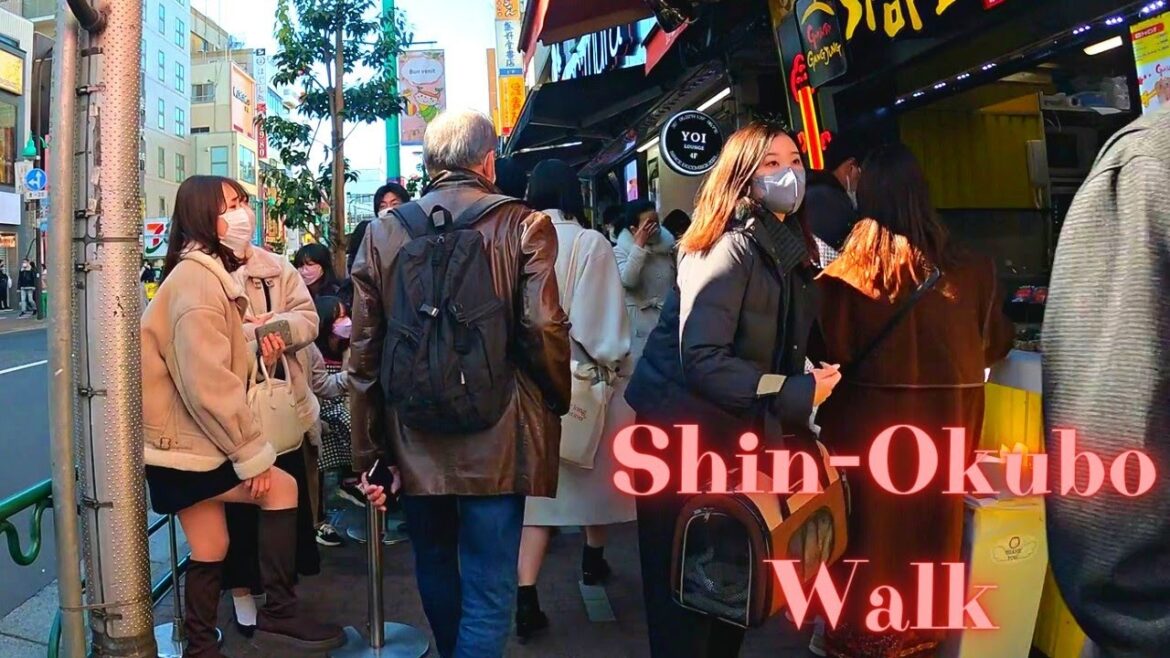 Full of girls. Shin-Okubo Tokyo in Japan walking tour.【4K】2.2022