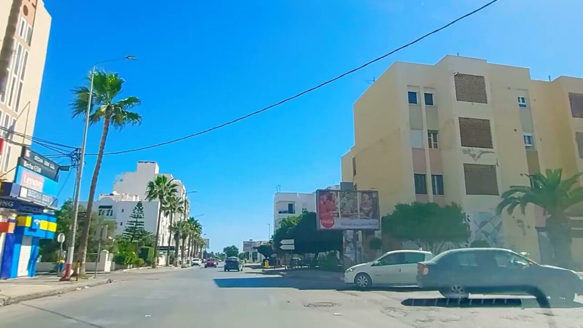 My tour from KHEZAMA to MENCHIA (Sousse, Tunisia) Driving (4K) #SeyahatVlogs