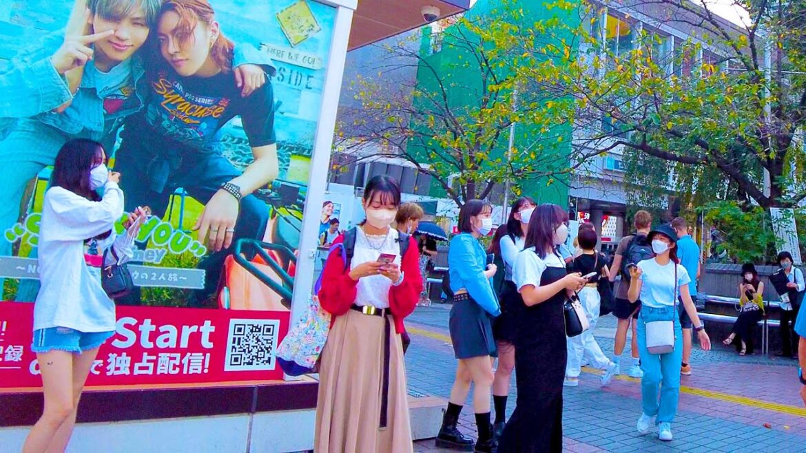 Shibuya in Tokyo is a dancing city ♪💖🐶4K ASMR non-stop 1 hour 03 minutes