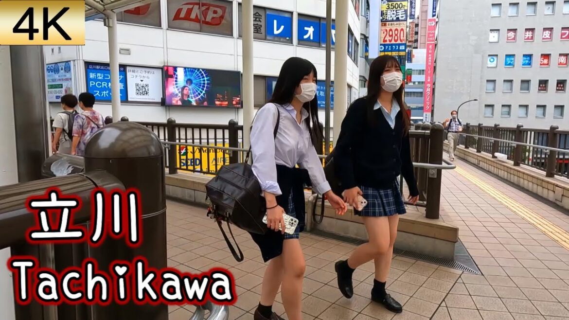 Tachikawa 立川, Walk in Tokyo 【4K 60fps】
