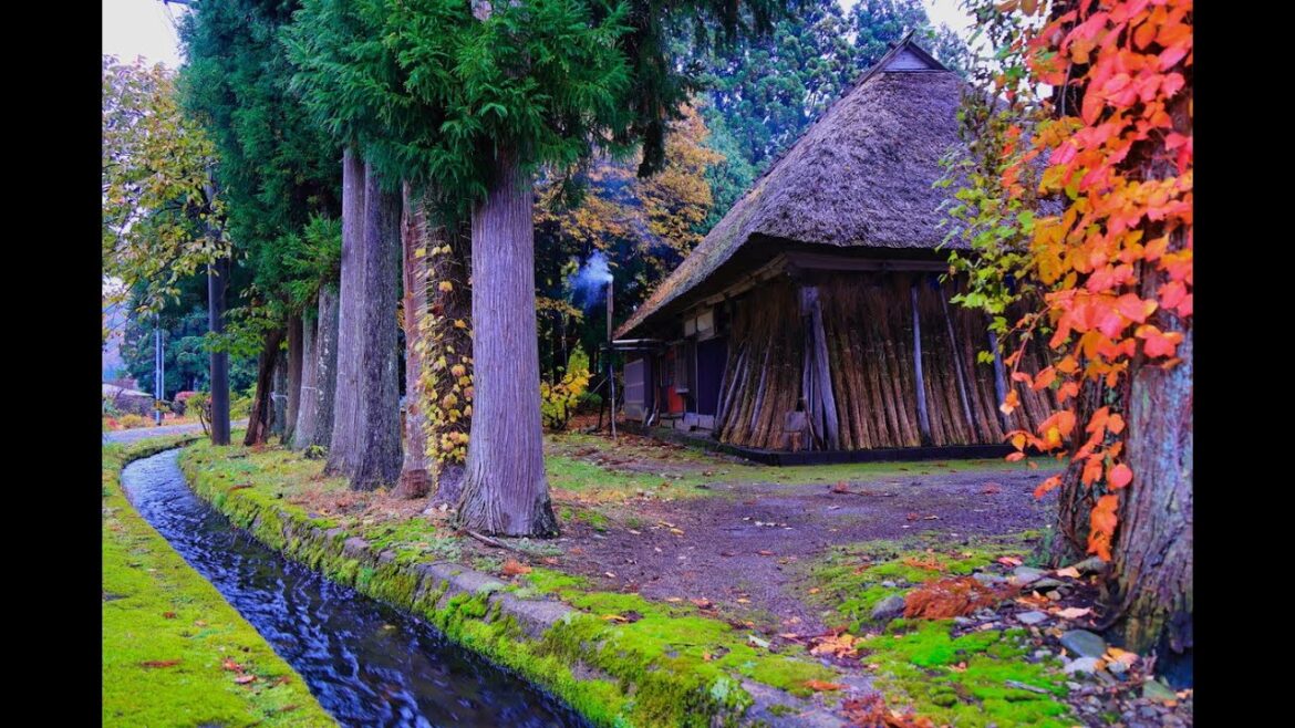 8K HDR 秋田 鵜養 桃源郷の春と秋 日本の原風景と水音に癒される Akita,Uyashinai,Noiseless World of Healing in Spring and Autumn