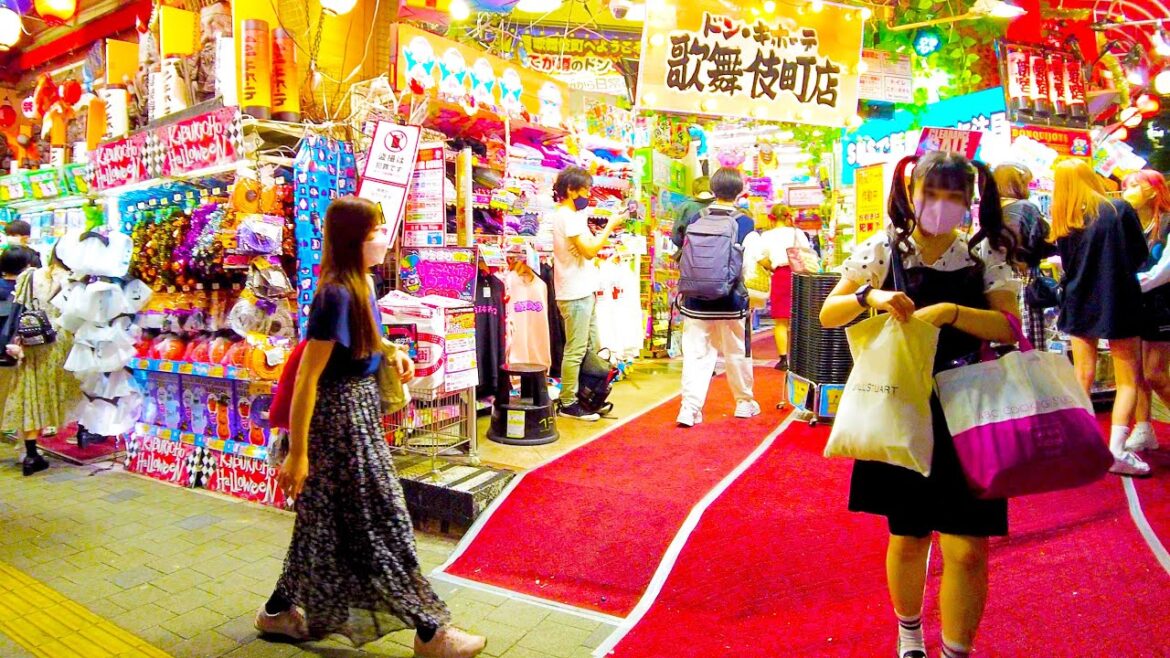 Shinjuku in Tokyo. Adult city at night♪💖🐶4K ASMR non-stop 1 hour 02 minutes
