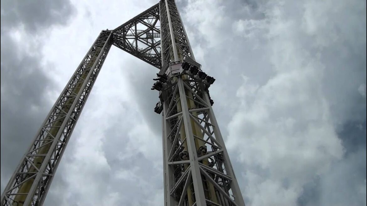 Space Shot Off Ride POV Nagashima Spaland Japan S&S Shot Tower Drop Ride