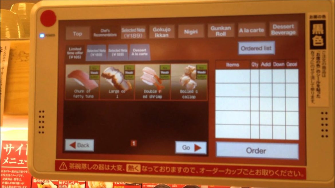 New Touch Screen - Recommended Conveyor Belt Sushi Restaurant "Sushiro" in Tokyo, Japan