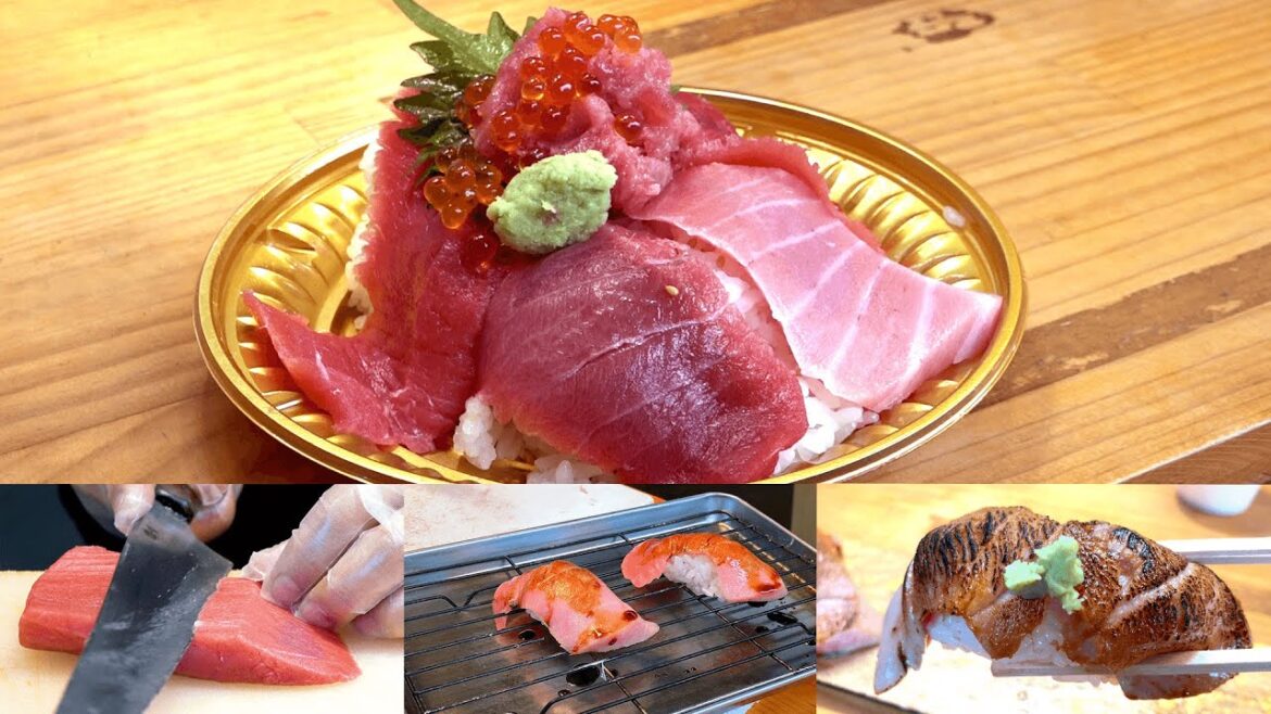 Japanese Street Food | Tuna Sushi and Maguro Rice Bowl in OSAKA Japanese Street Food | Tuna Sushi and Maguro Rice Bowl in OSAKA