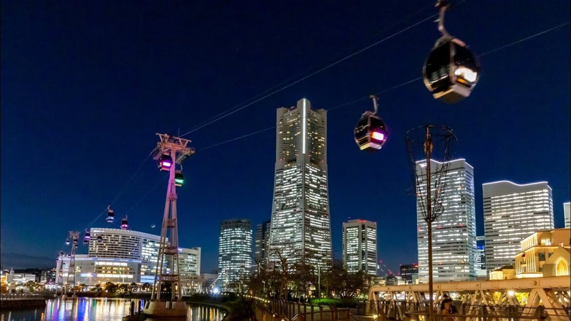 横浜のロープウェイ、エアキャビンが夜に乗っても最高すぎた！YOKOHAMA AIR CABIN NIGHT  2022/9Ver.