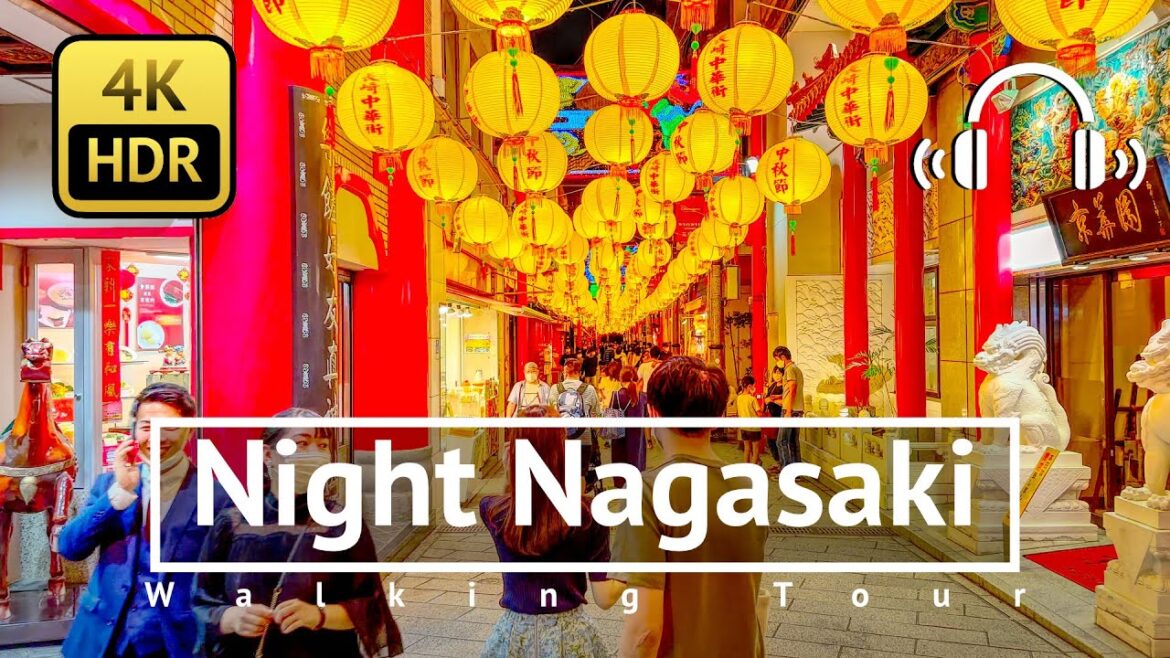 [Shot on iPhone 14 Pro Max] Night Nagasaki Walking Tour - Nagasaki Japan [4K/HDR/Binaural]