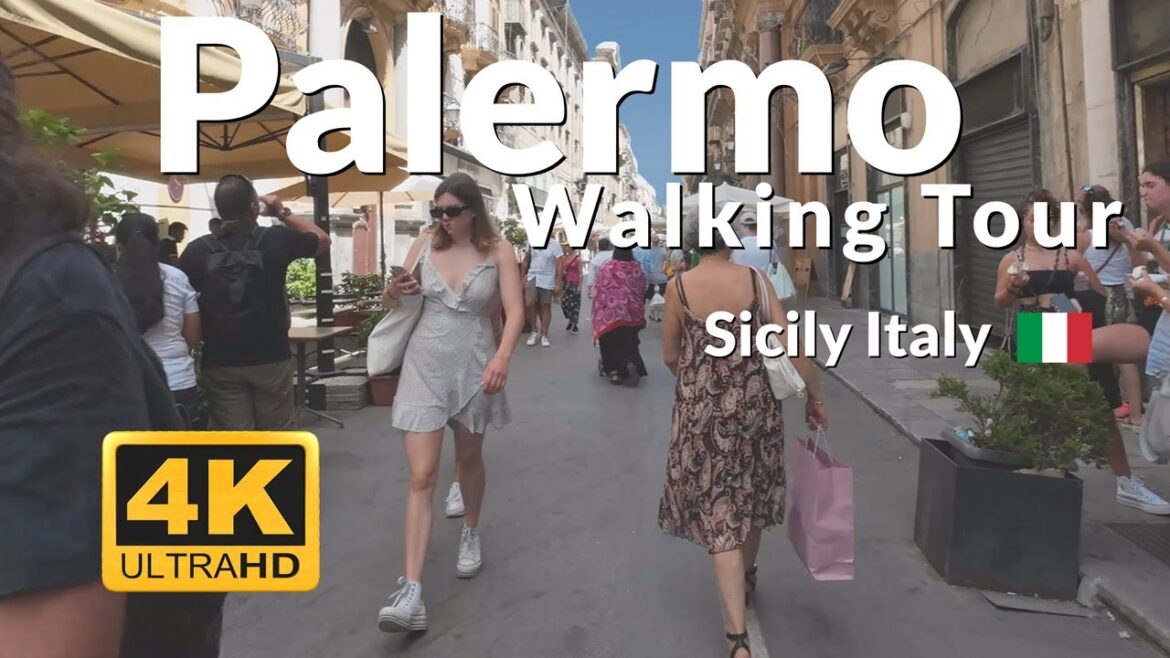 Palermo Walking Tour 4k Ultra HD 60 fps Palermo City Tour Walk Sicily Italy Travel