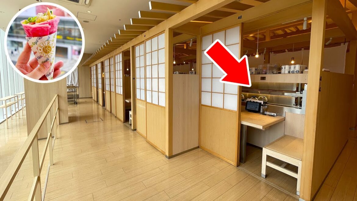 [Only here in Japan] I ate lunch at a conveyor belt sushi restaurant with private rooms and crepes♪