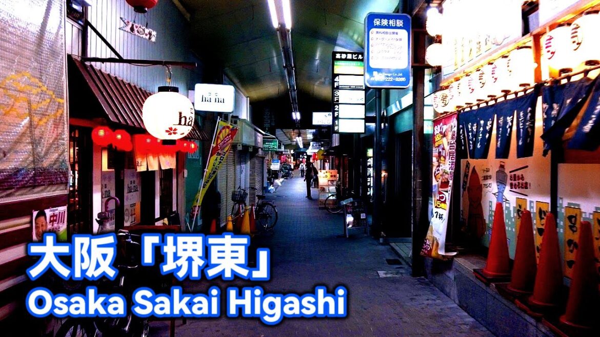Walking Japan | Night walk in "Sakai Higashi", Osaka.