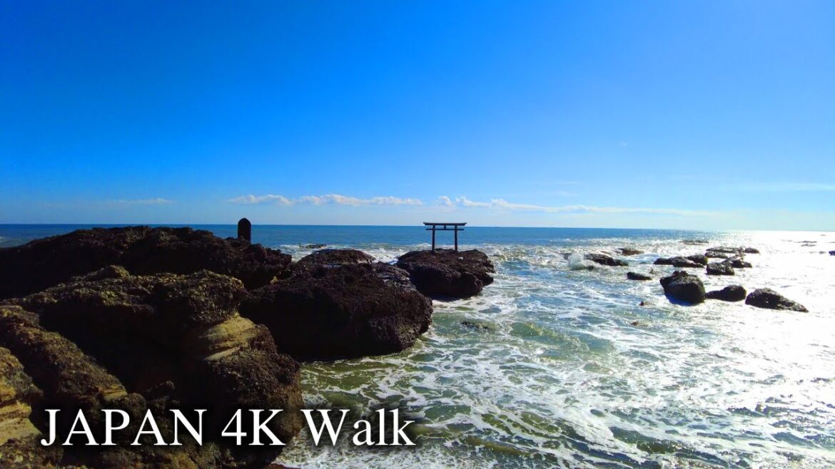 【4K】Japan Walking Tour - Countryside Beaches and Shrine by the Sea