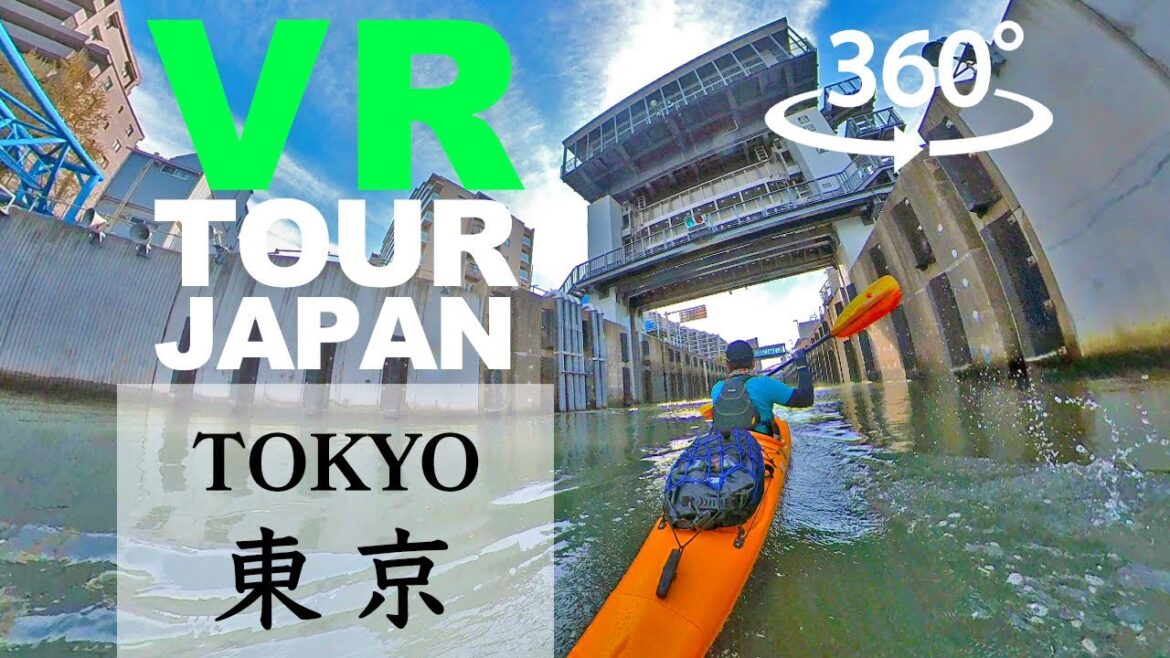 【skillism VR/360】Kayaking through Tokyo Canals Ogibashi Water Gate, TOKYO / 東京都 水路カヤック 扇橋閘門
