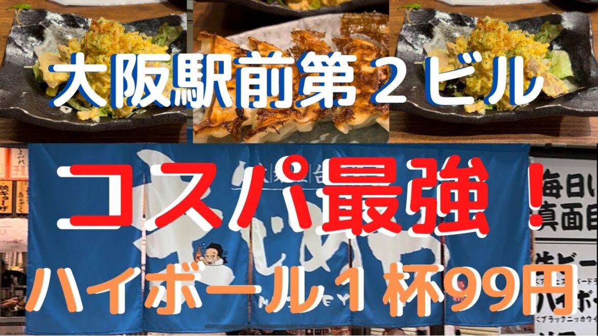 【大阪駅前第２ビル】まじめや‼️コスパ最強‼️激安居酒屋🍺ハイボール１杯100円以下‼️