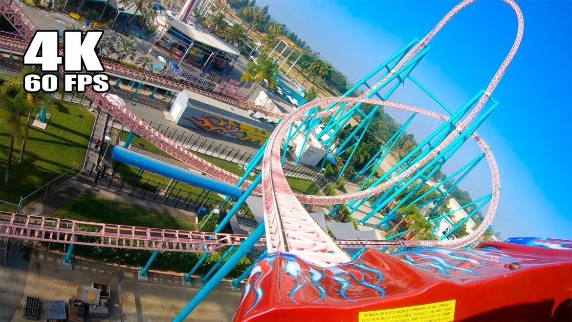 Riding Xcelerator Roller Coaster! Multi Angle 4K POV Front Seat Knott's Berry Farm California