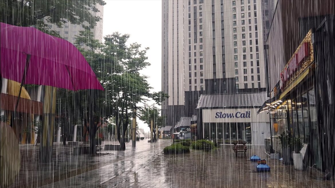 (4K) Walking in the Rain | 50 Min Later, the Dark Screen | Rain Sounds for sleep | 빗속산책 50분 뒤 어두운 화면