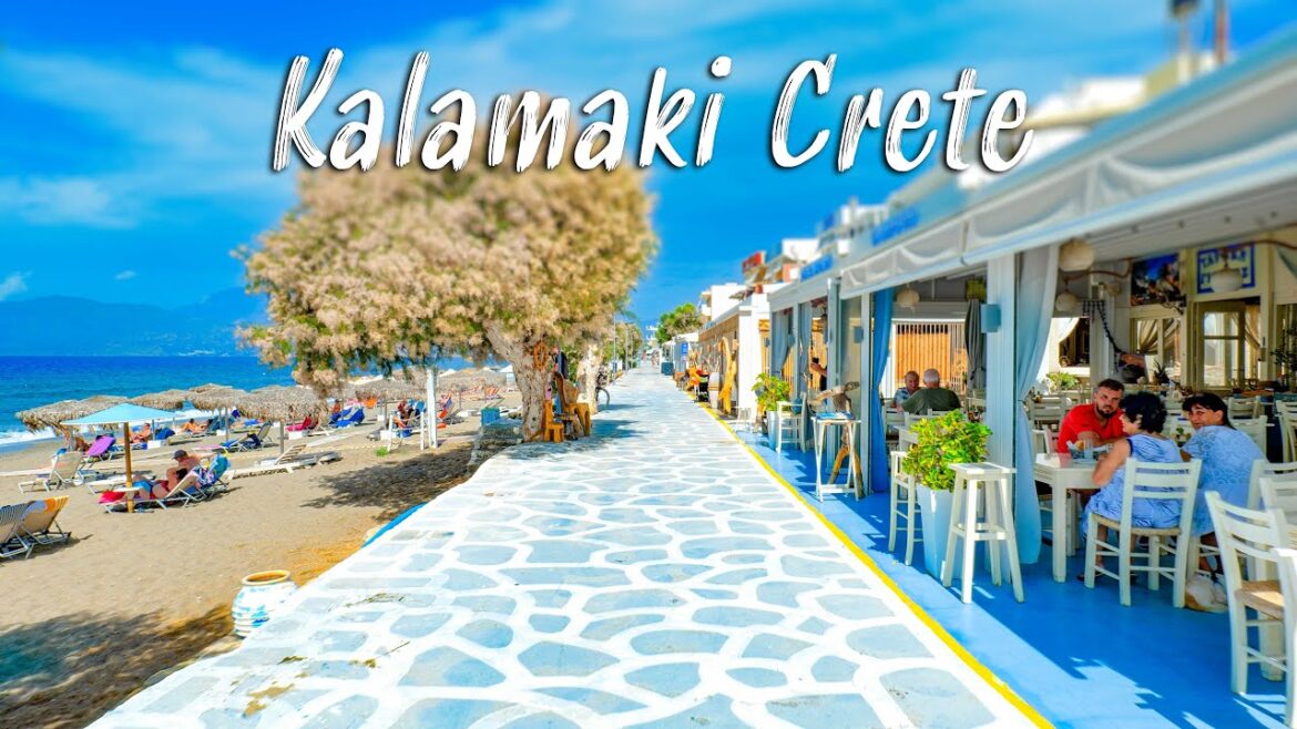 Kalamaki Crete, walking tour 4K, Greece 2022